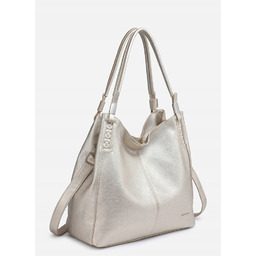 Złota Torebka Damska Worek Shopper na Ramię LUIGISANTO