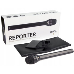 Rode Reporter Mikrofon reporterski z widoczną nakładką reklamową