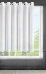 Firana z etaminy zdobiona srebrnymi dżetami FKWU-01