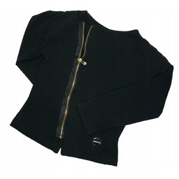 Bluza Ramoneska dresowa dla dziewczynki czarna, produkt polski,