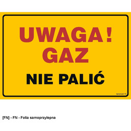 - Uwaga gaz! Nie palić 600x450