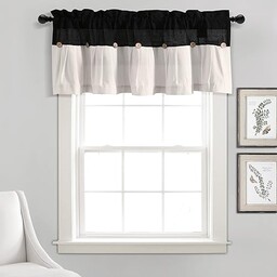 Lush Decor Lniany guzik Farmhouse Valance, 45 cm