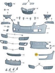 ORYGINAŁ ATRAPA PLASTIK ZDERZAKA LISTWA LEWA SKODA FABIA