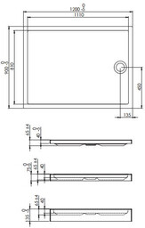 ROCA A276342000 ROCA A276342000 GRANADA Brodzik 120x90x13 COMPACT*