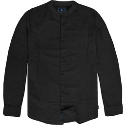 Duża Koszula Męska ze Stójką Czarna DOUBLE