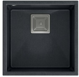 QUADRON Zlewozmywak 41x42 DAVID 40 onyx, elementy stalowe