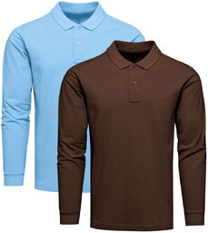 Zestaw 2szt bluzka polo premium z długim rękawem