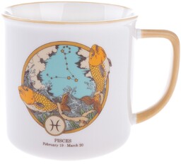 Kubek porcelanowy Zodiak - Ryby, 460 ml