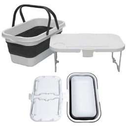 PLATINET Składany kosz piknikowy z uchwytem biały