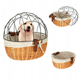 Koszyk Rowerowy Wiklinowy Transporter Dla Psa Kota