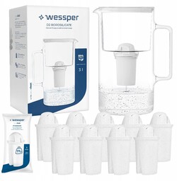 Dzbanek Szklany Wessper D2 Borosilicate 3l 10 Filtr