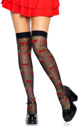 Leg Avenue Polka Dot Cherry Thigh Highs 6638