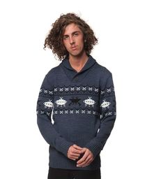 sweter męski HORSEFEATHERS HEY DUDE SWEATER (blue melange)