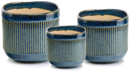 Niebieska osłonka na doniczkę ceramiczna 13 cm Polnix