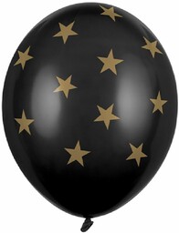 Balony 30 cm w złote gwiazdki - Pastel