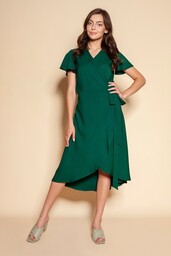 Kopertowa sukienka - SUK198 zielona