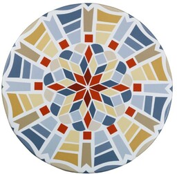 Obrus na stolik ogrodowy, motyw mozaiki, Ø 90