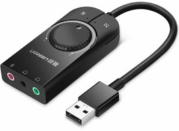 Zewnętrzna karta dźwiękowa USB UGREEN 15cm (czarny)