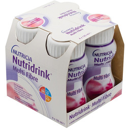 Nutridrink Multi Fibre o smaku truskawkowym, 4 x