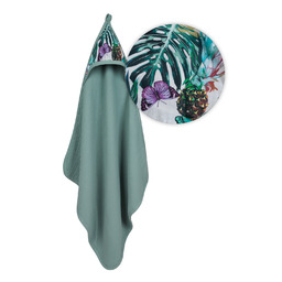 Babymatex Kąpielowe okrycie niemowlęce 85x85 zielone liście ręcznik