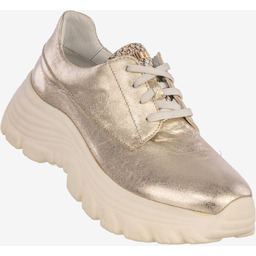 Sneakersy Buty Damskie Półbuty Skórzane Sportowe Złote Eleganckie