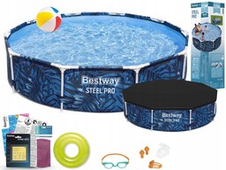 Basen Ogrodowy Stelażowy Okrągły 305x66 Bestway 56985 Zestaw