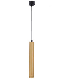 Lampa wisząca nad stół, wyspę tuba japandi drewniana