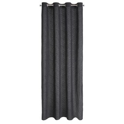 Eurofirany Zasłona 140x250 Inga czarna gotowa na przelotkach