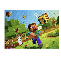 Puzzle MINECRAFT PREZENT A3 252 el z Nadrukiem
