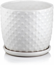 Biała doniczka ceramiczna z podstawką 20 cm Polnix