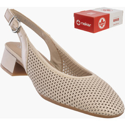 Czółenka Damskie RIEKER Buty Skórzane z odkrytą piętą