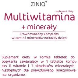 ZINIQ Multiwitamina + minerały, 60 tabletek