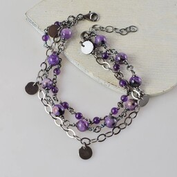 Pakamera Czaroit z ametystem w srebrze - bransoletka