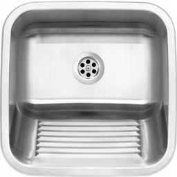 Zlewozmywak Jednokomorowy Stalowy Z Syfonem Komora Gospodarcza