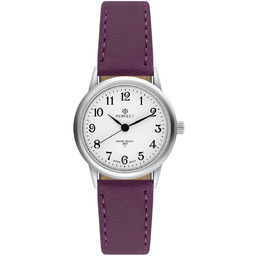 Zegarek Damski Perfect Klasyczny Skórzany Pasek Retro Purpurowy