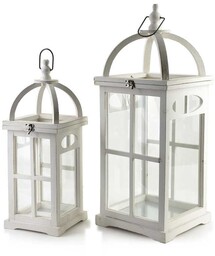 Latarnia ogrodowa lampion komplet biel 2szt 64/48cm HTO8625
