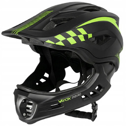 KASK ROWEROWY MTB REGULOWANY DZIECIĘCY FULL FACE SZCZĘKOWY