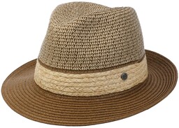 Kapelusz Fedora Straw-Mix by bugatti, brązowy, cm