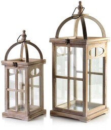Latarnia ogrodowa lampion komplet brąz 2szt 64/48cm HTO8656