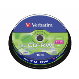 Płyty Verbatim CD-RW 700MB 12x - Spindle Box