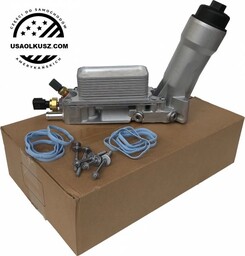 ALUMINIOWA obudowa filtra oleju z chłodnicą oraz czujnikami