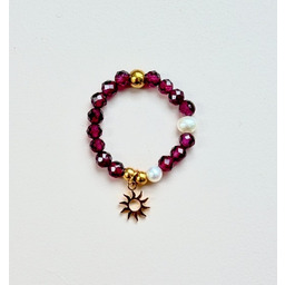 Pakamera Pierścionek z granatu z zawieszk