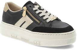 Rieker Czarne Sneakersy Stylowe Obuwie Damskie Na Platformie