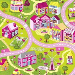 Dywan ulice133 x 190 SWEET TOWN RÓŻOWE