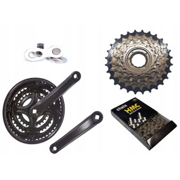 Napęd Rowerowy 6 rzęd. Sis korba łańcuch wolnobieg