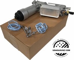 ALUMINIOWA obudowa filtra oleju z chłodnicą oraz czujnikami