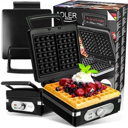 Gofrownica 2000W XXL na 2 Chrupiące Puszyste Gofry