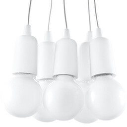 Lampa wisząca Diego 5 biała nowoczesny do sypialni