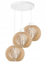 Lampa wisząca żyrandol zwis sufit klosz drewno 3