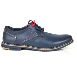 PÓŁBUTY MĘSKIE SZNUROWANE CASUAL HAVER AB65A-10 NAVY3/RED GRANATOWE,